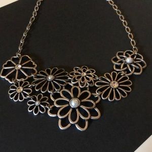 Lia Sophia Silver Flower Necklace